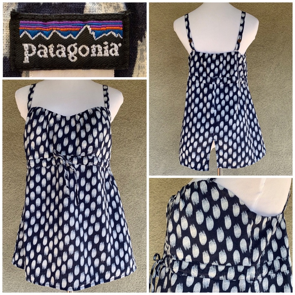 Patagonia Navy/White Hemp Organic Cotton Top sz 8